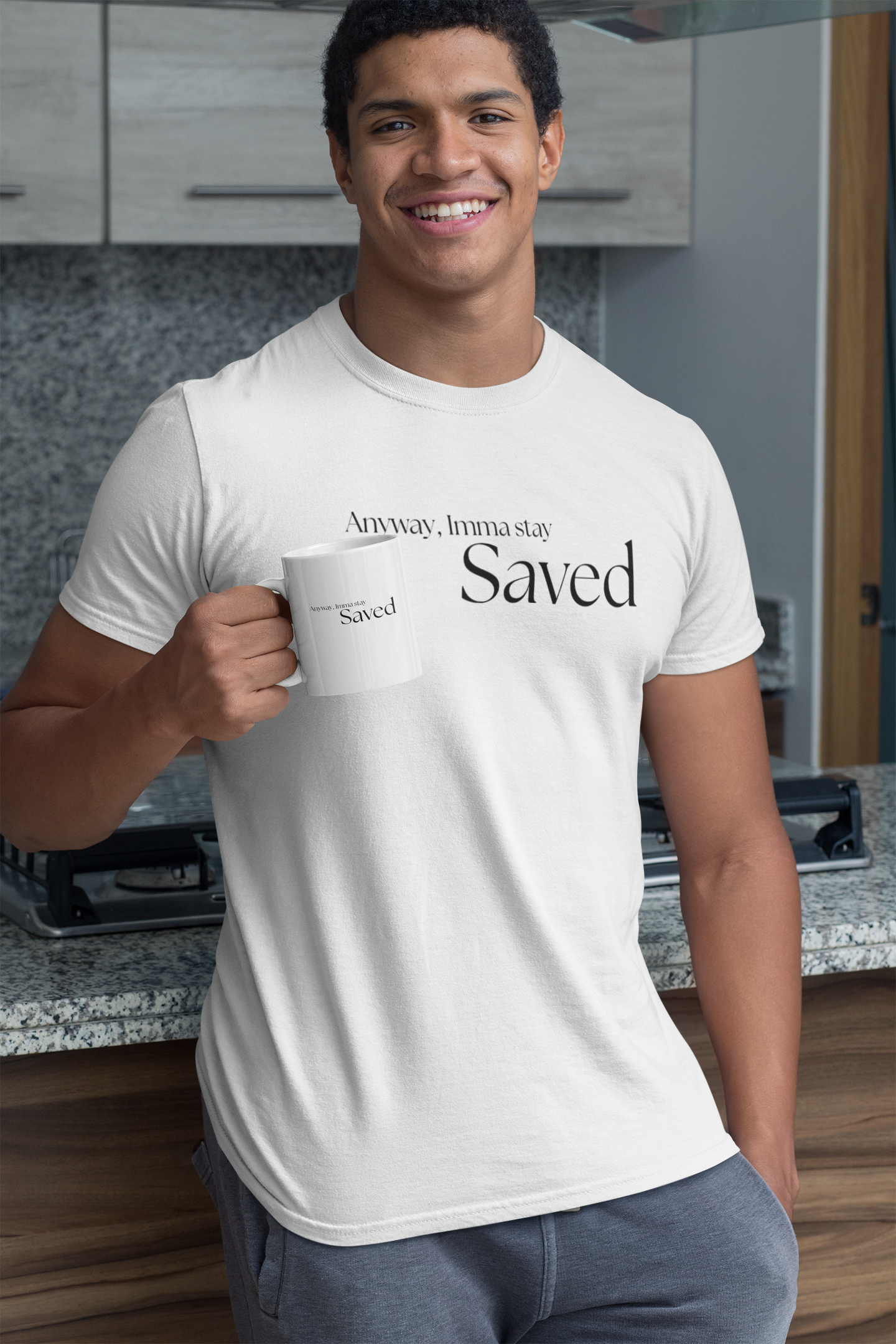 Anyway, Imma Stay Saved Bold Font Tee